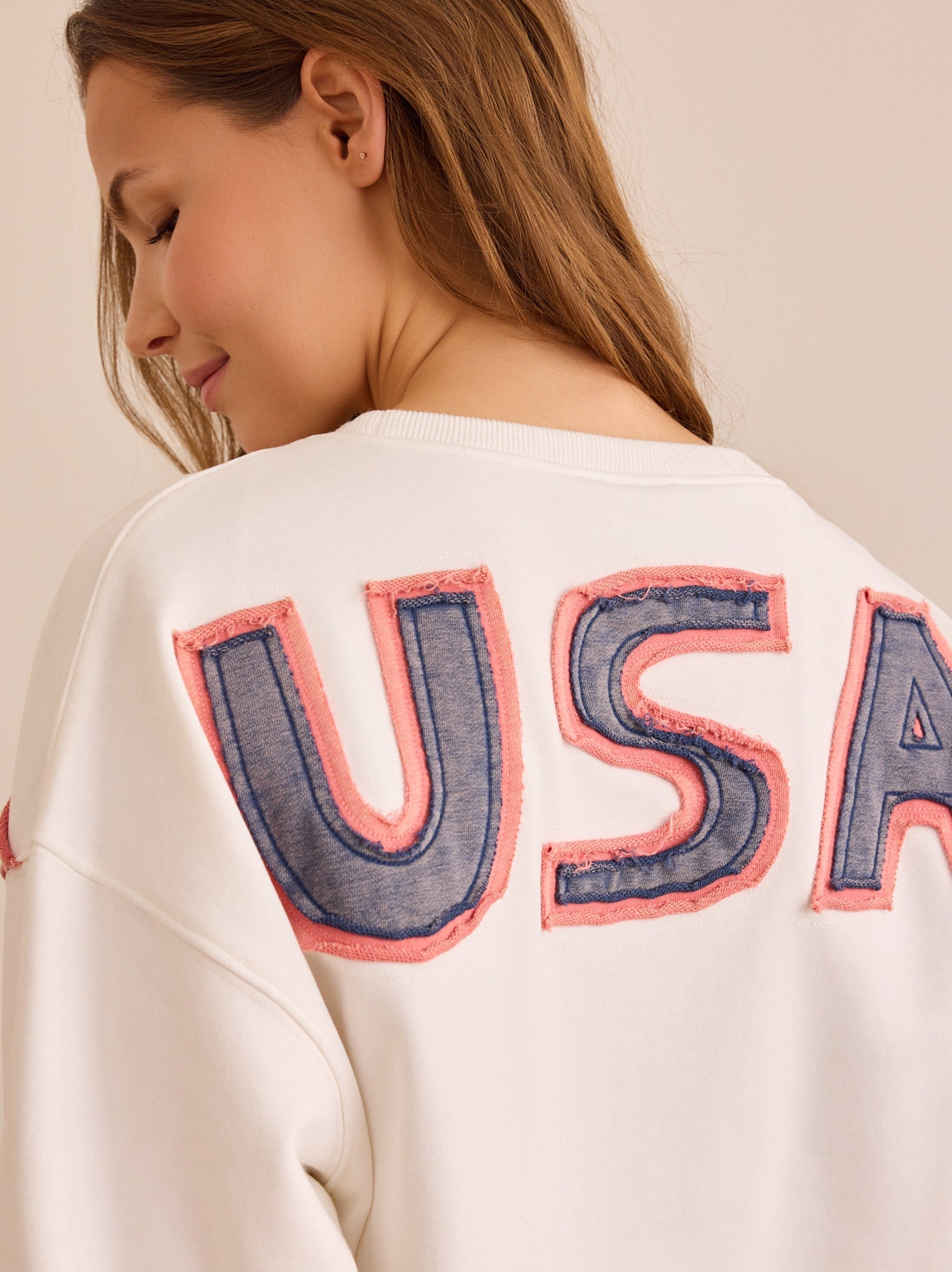 USA Flag Applique Pullover