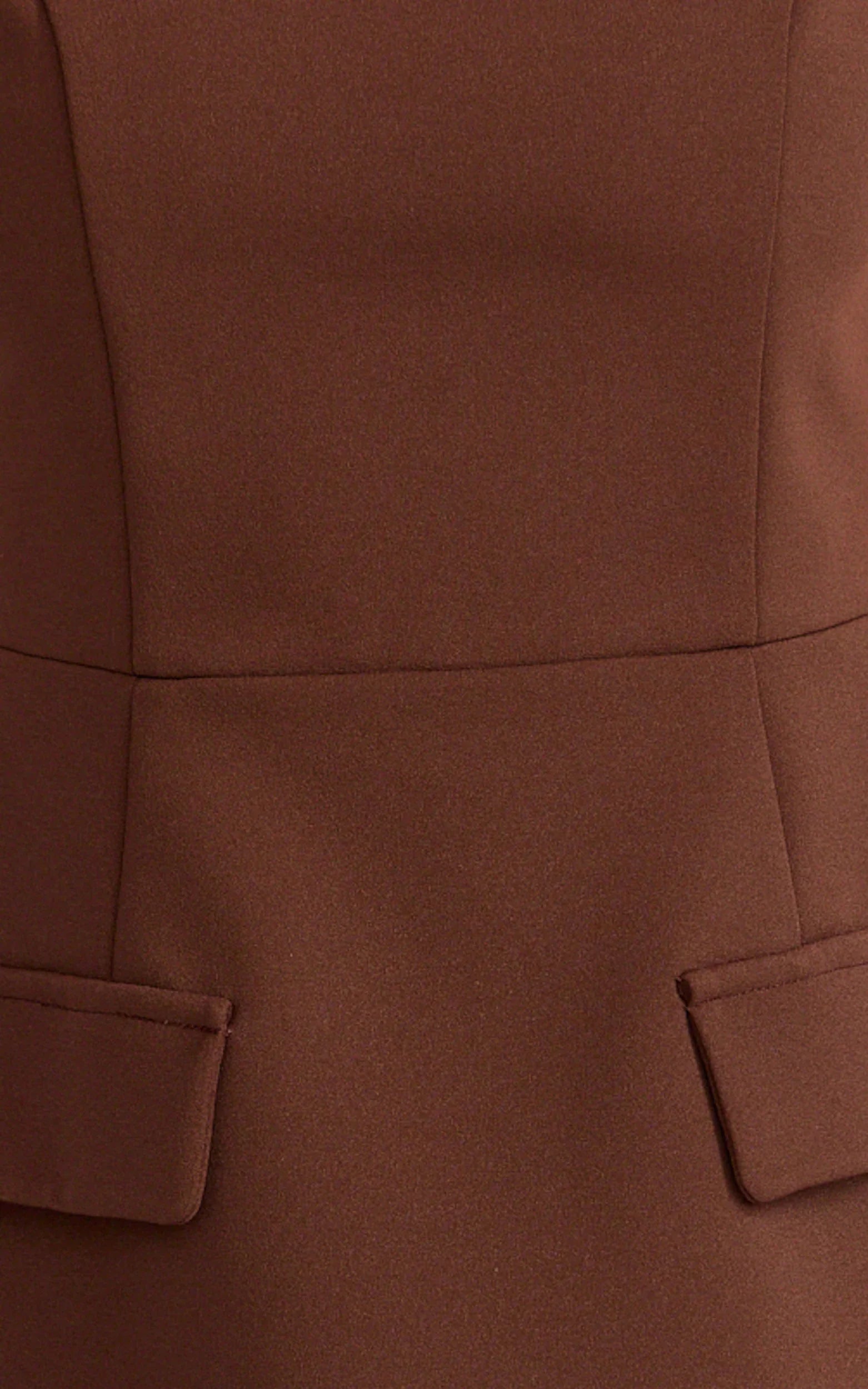 Savanna Mini Dress - High Neck Cap Sleeve Tulip Skirt Dress in Chocolate