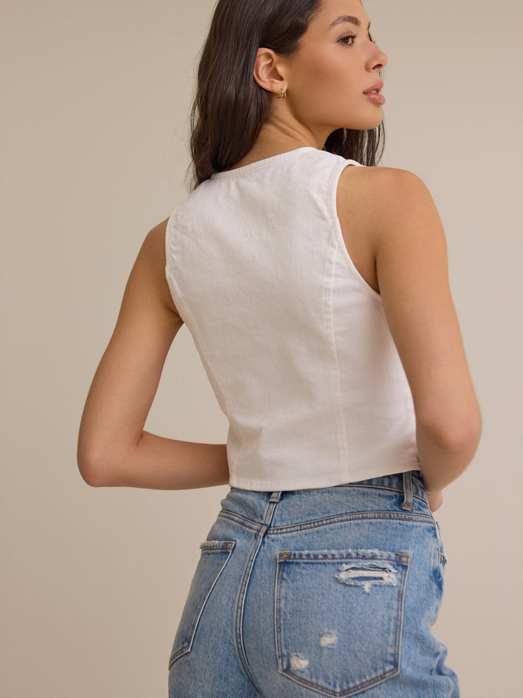 Indie Denim Buckle Front Vest