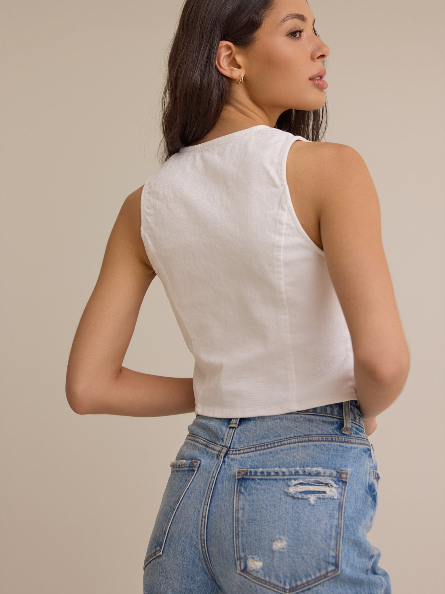 Indie Denim Buckle Front Vest