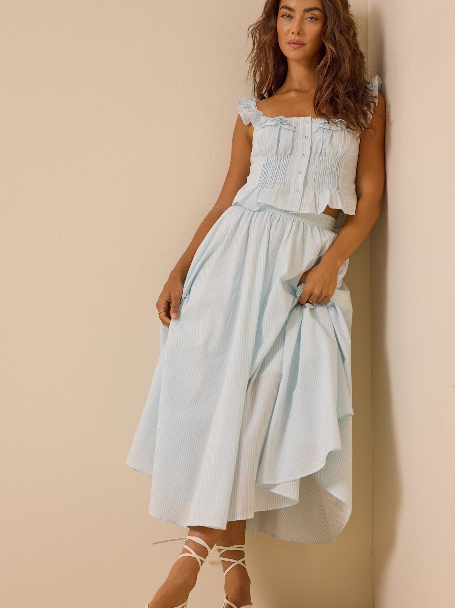 Matilda Stripe Button Front Tank