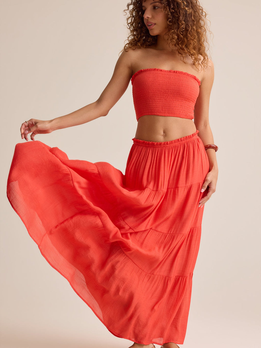 Tate Tiered Flowy Maxi Skirt