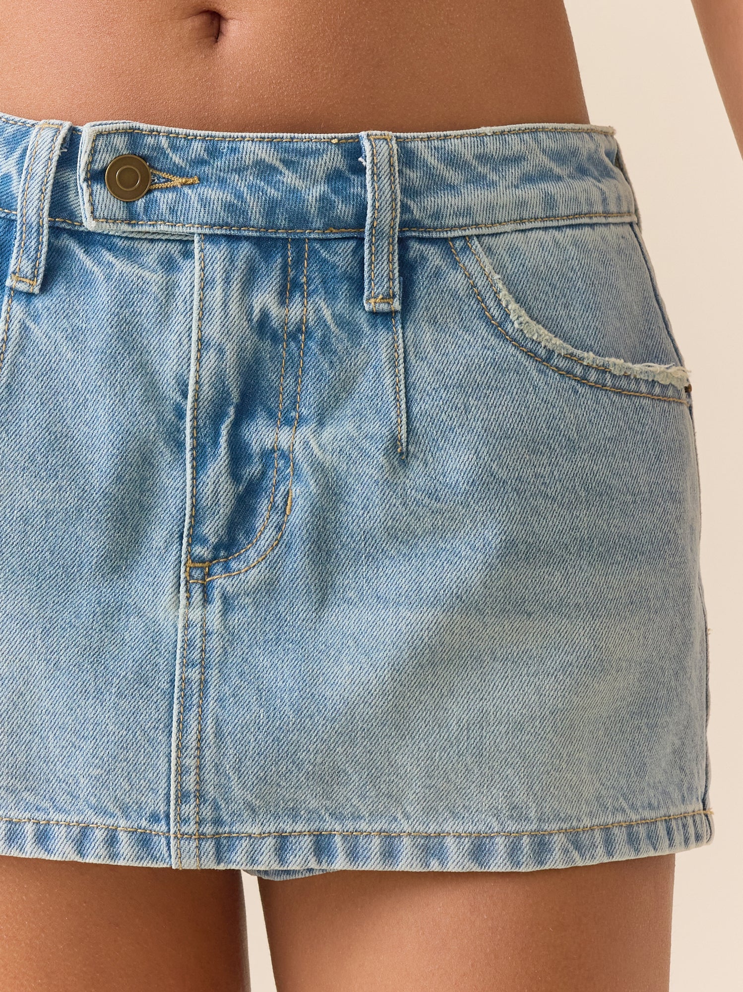 Taytum Low Rise Denim Mini Skort