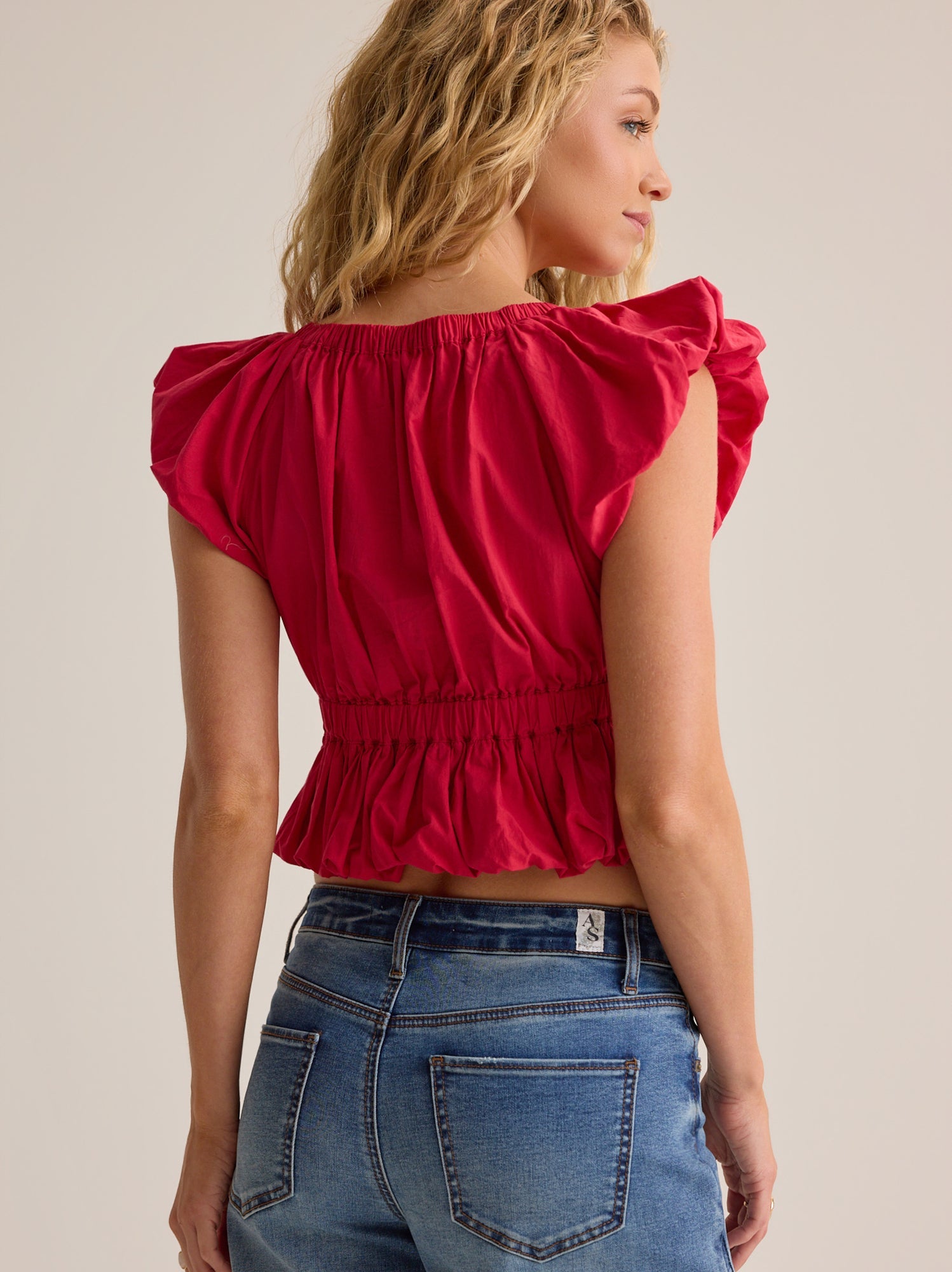 Micah Poplin Tie Front Top