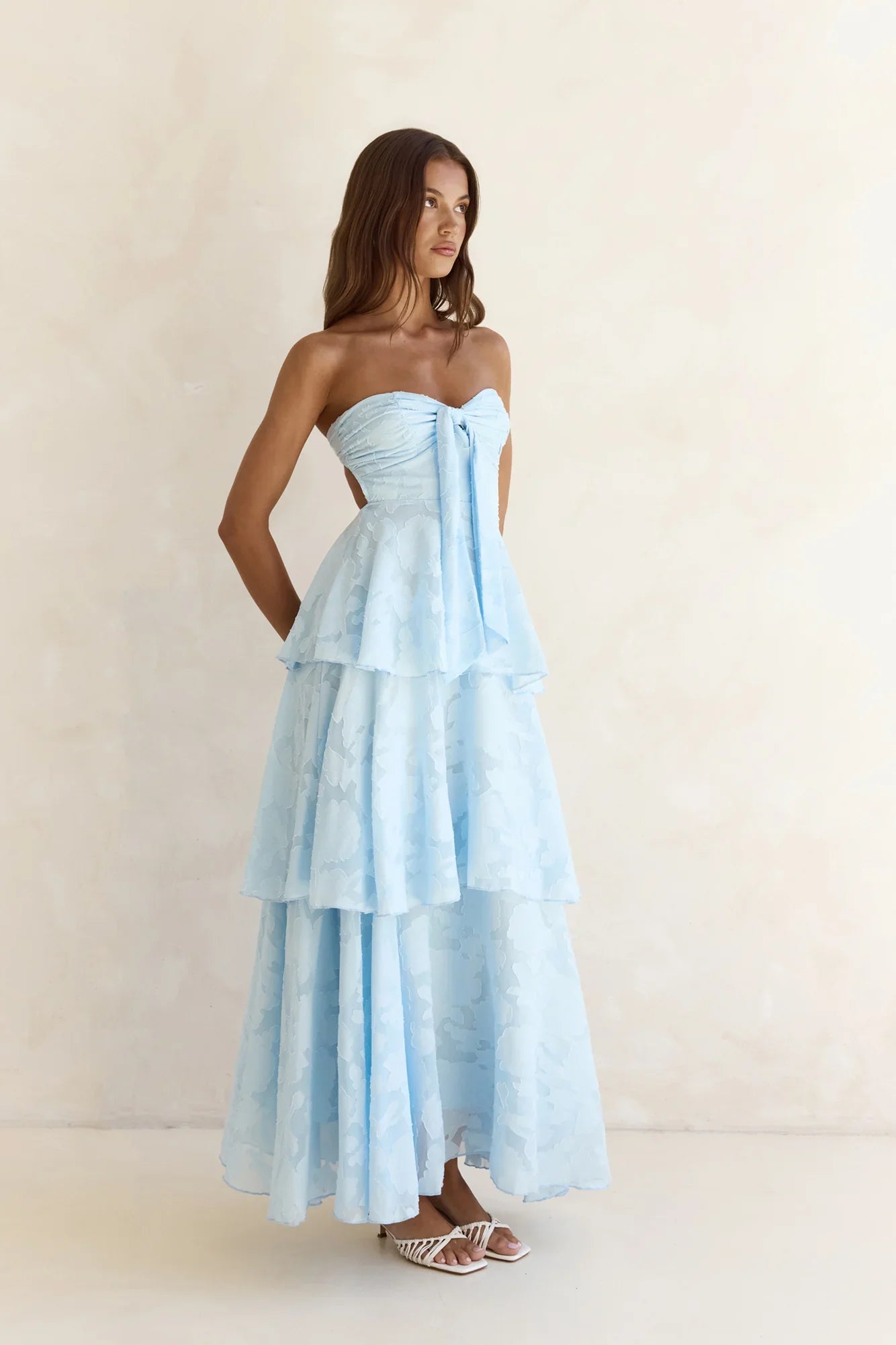 Know Your Heart Strapless Maxi Dress Blue