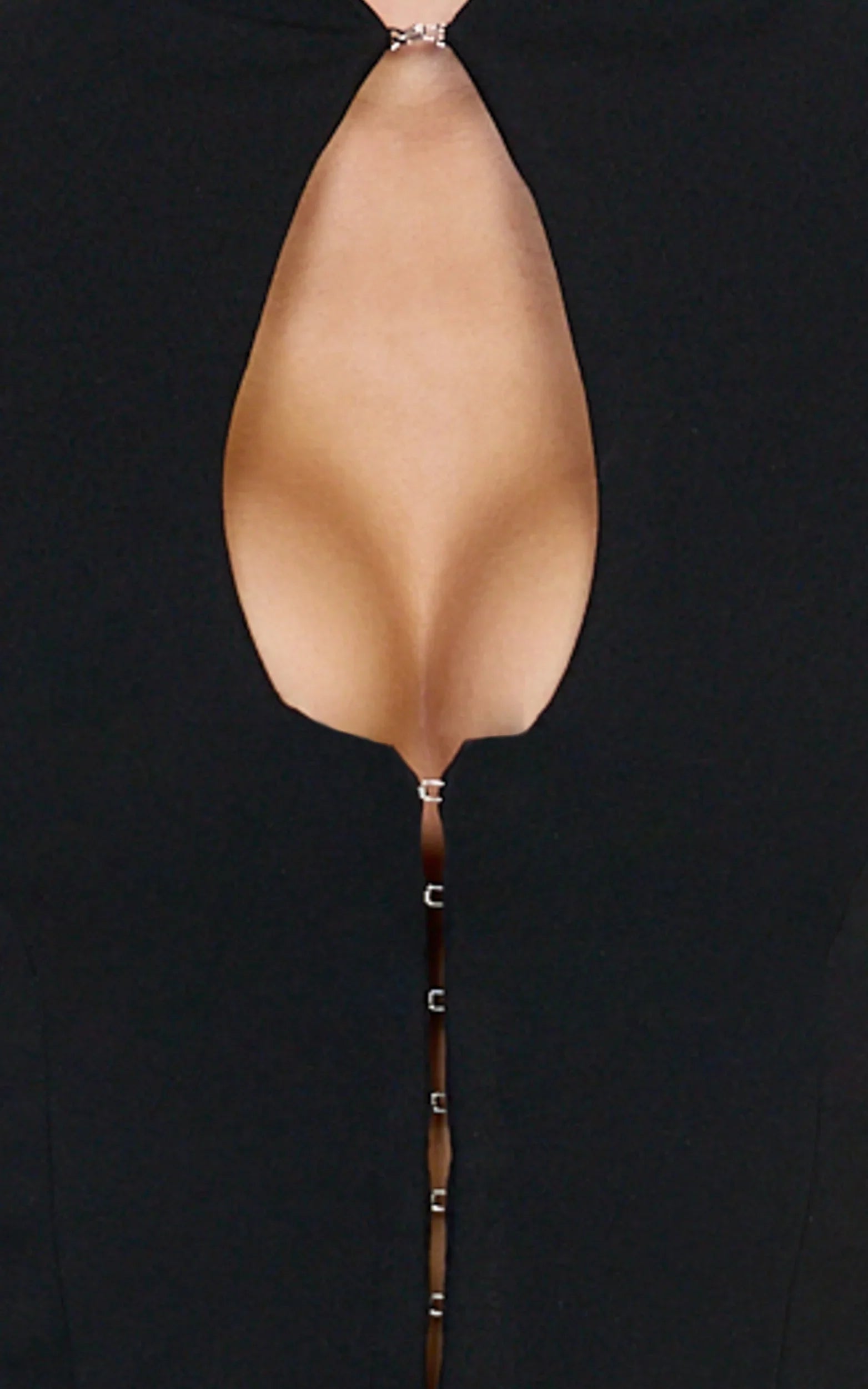 Briony Top - High Neck Front Key Hole Hook And Eye Top in Black