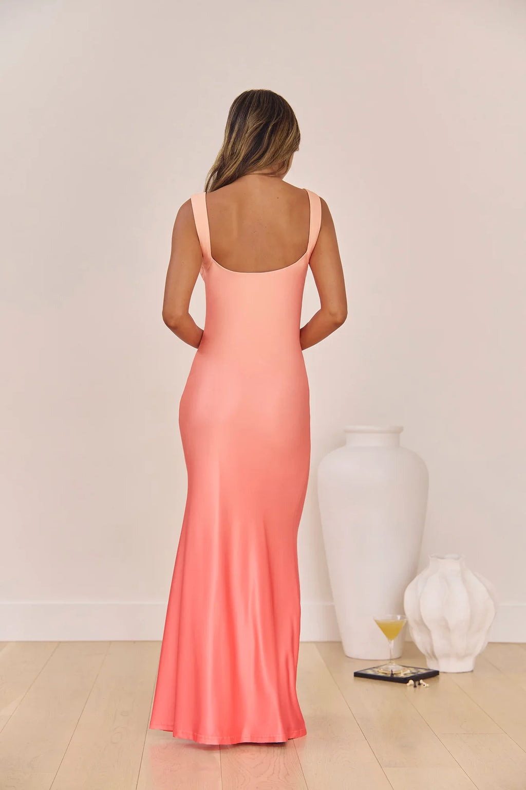 Spring In The Clouds Maxi Dress Peach Ombre