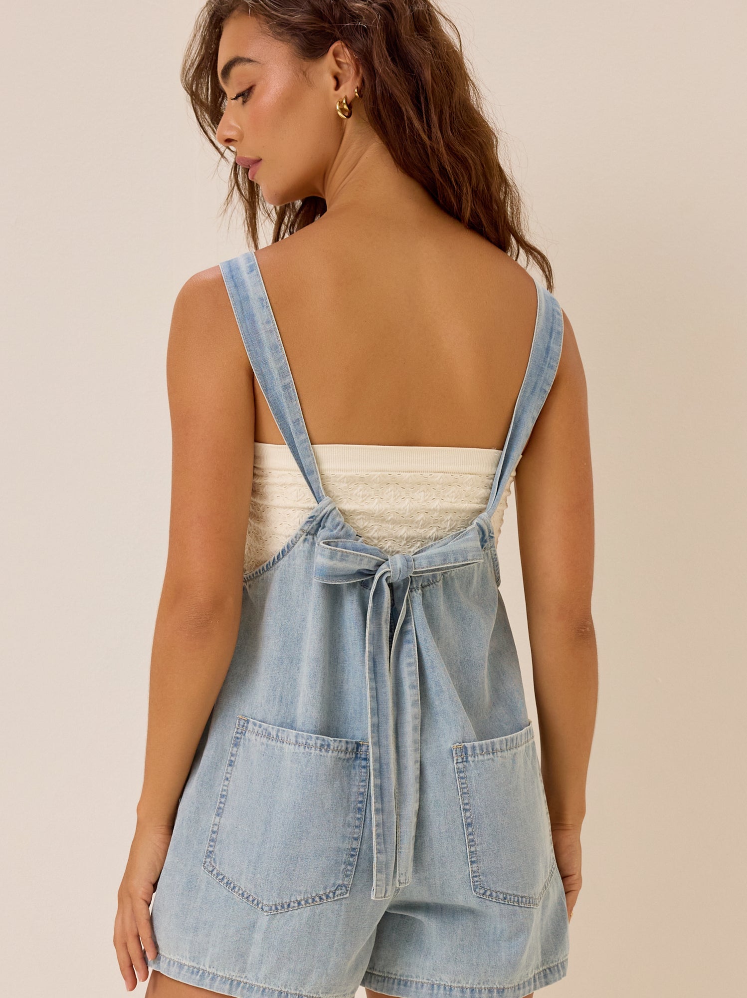 Riley Denim Halter Romper