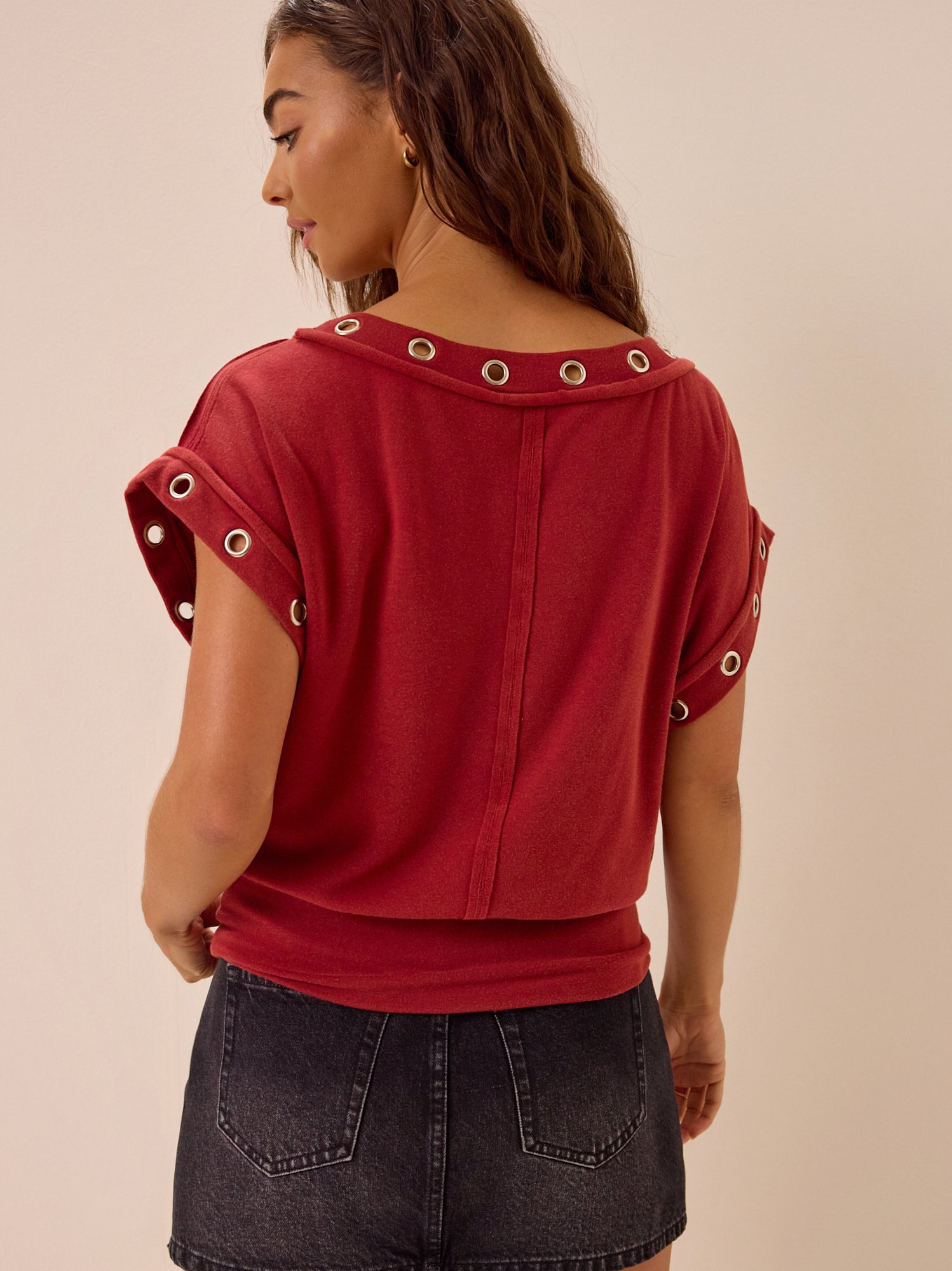 Jovie Boatneck Grommet Top