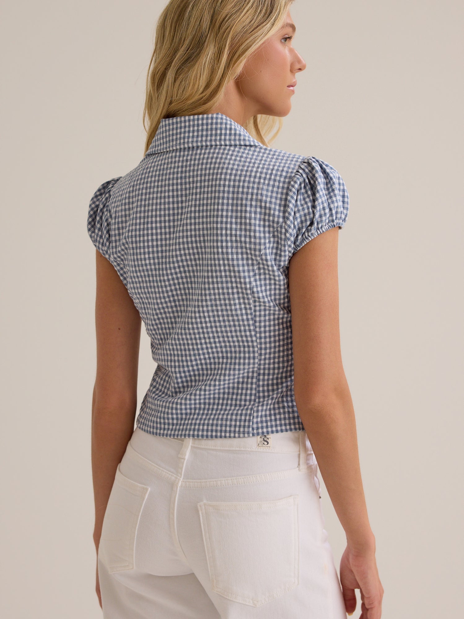 Bonnie Gingham Button Up Top