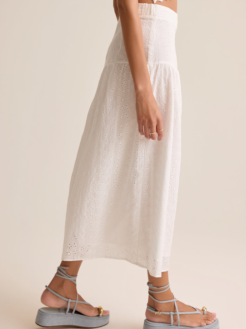 Hayes Eyelet Midi Skirt
