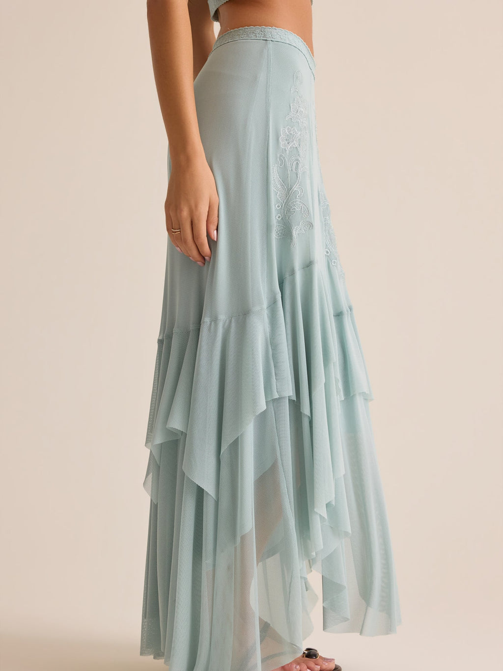 Carlin Ruffle Maxi Skirt