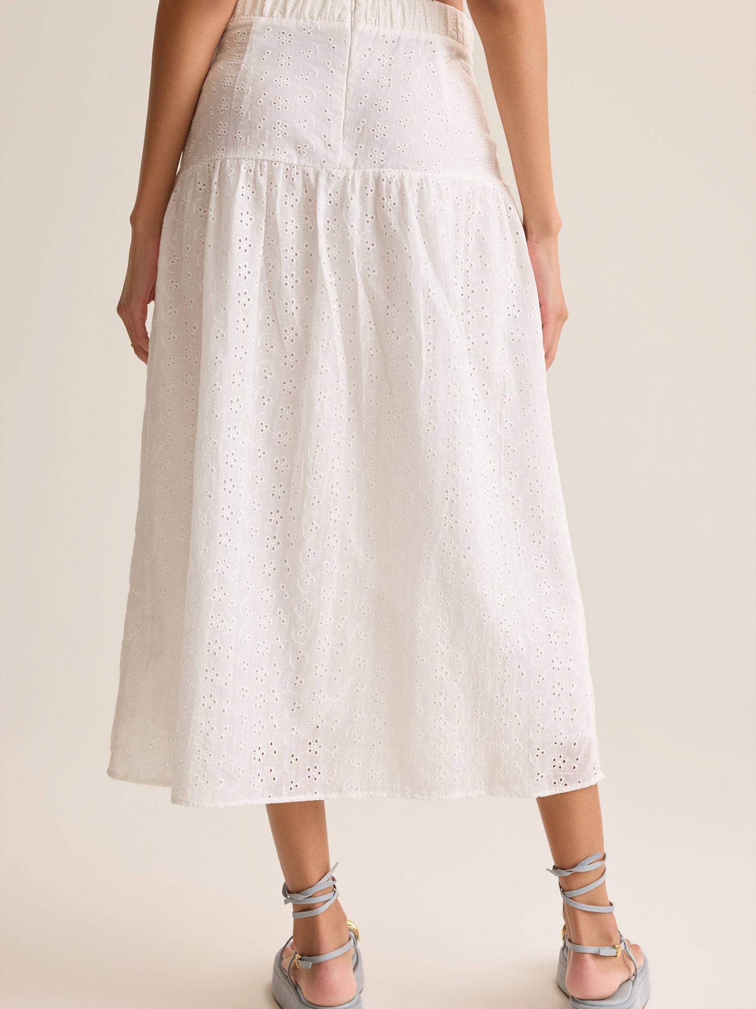 Hayes Eyelet Midi Skirt