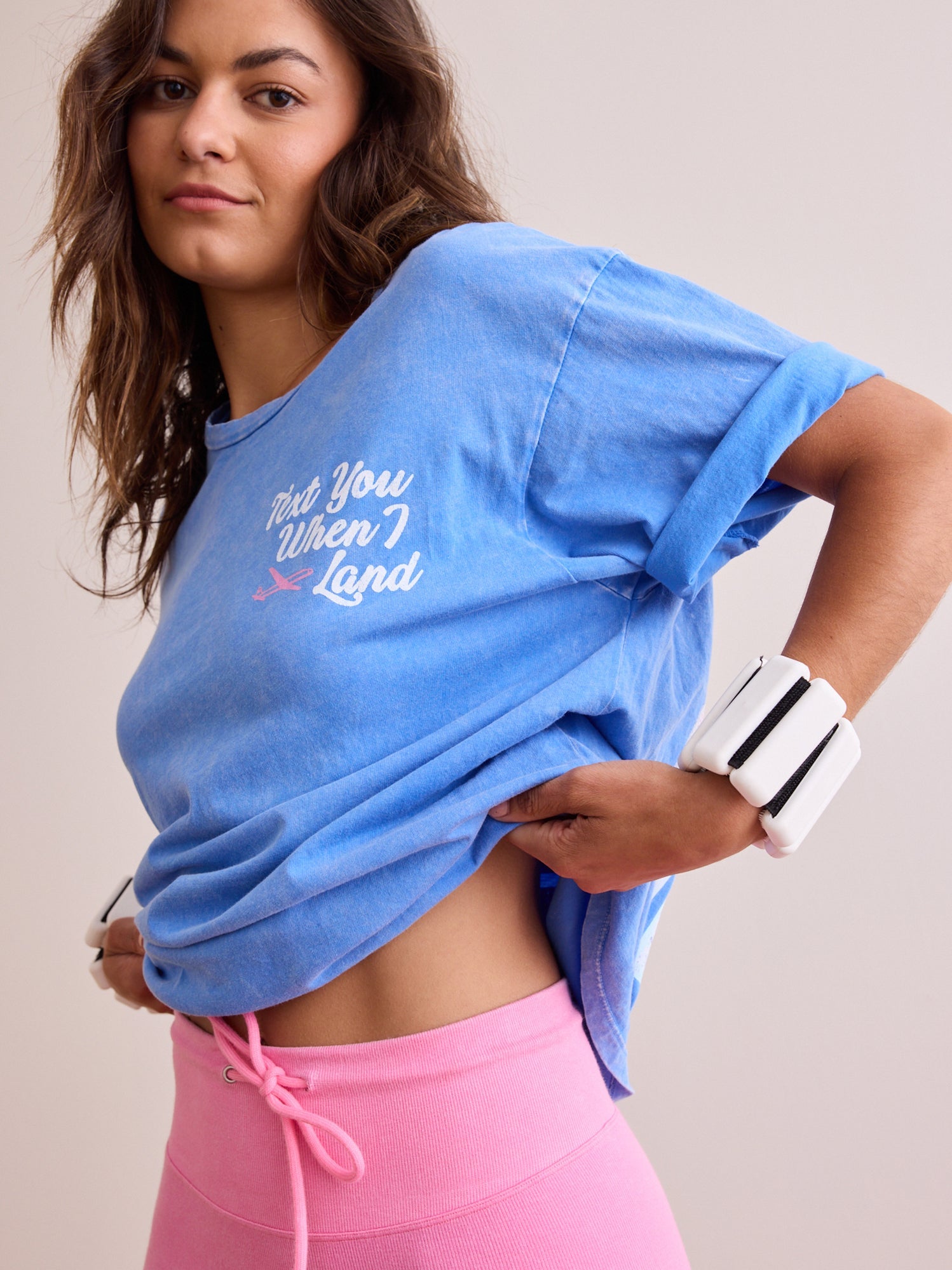 Text You When I Land Oversized Tee