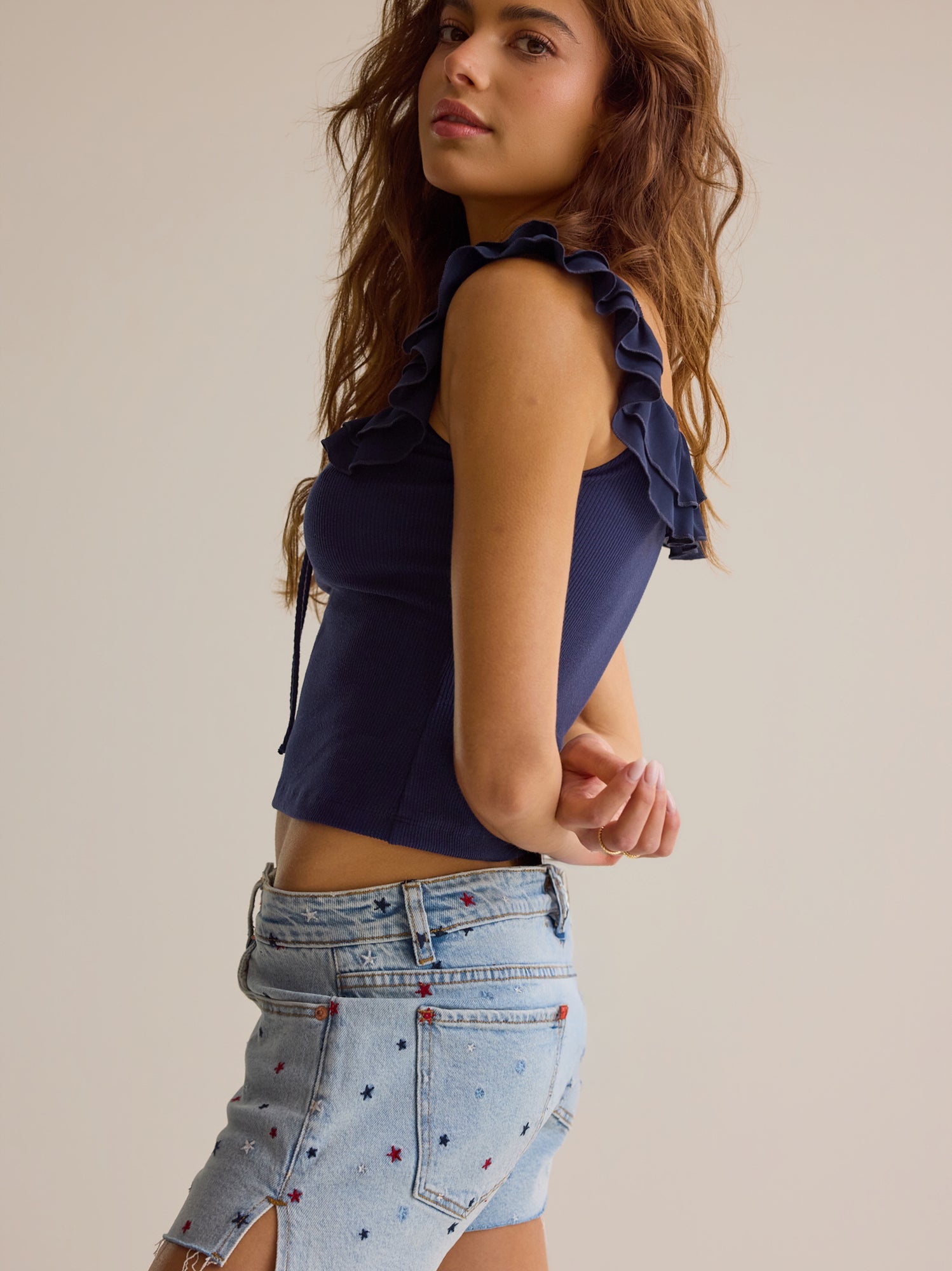 Scout Embroidered Denim Shorts