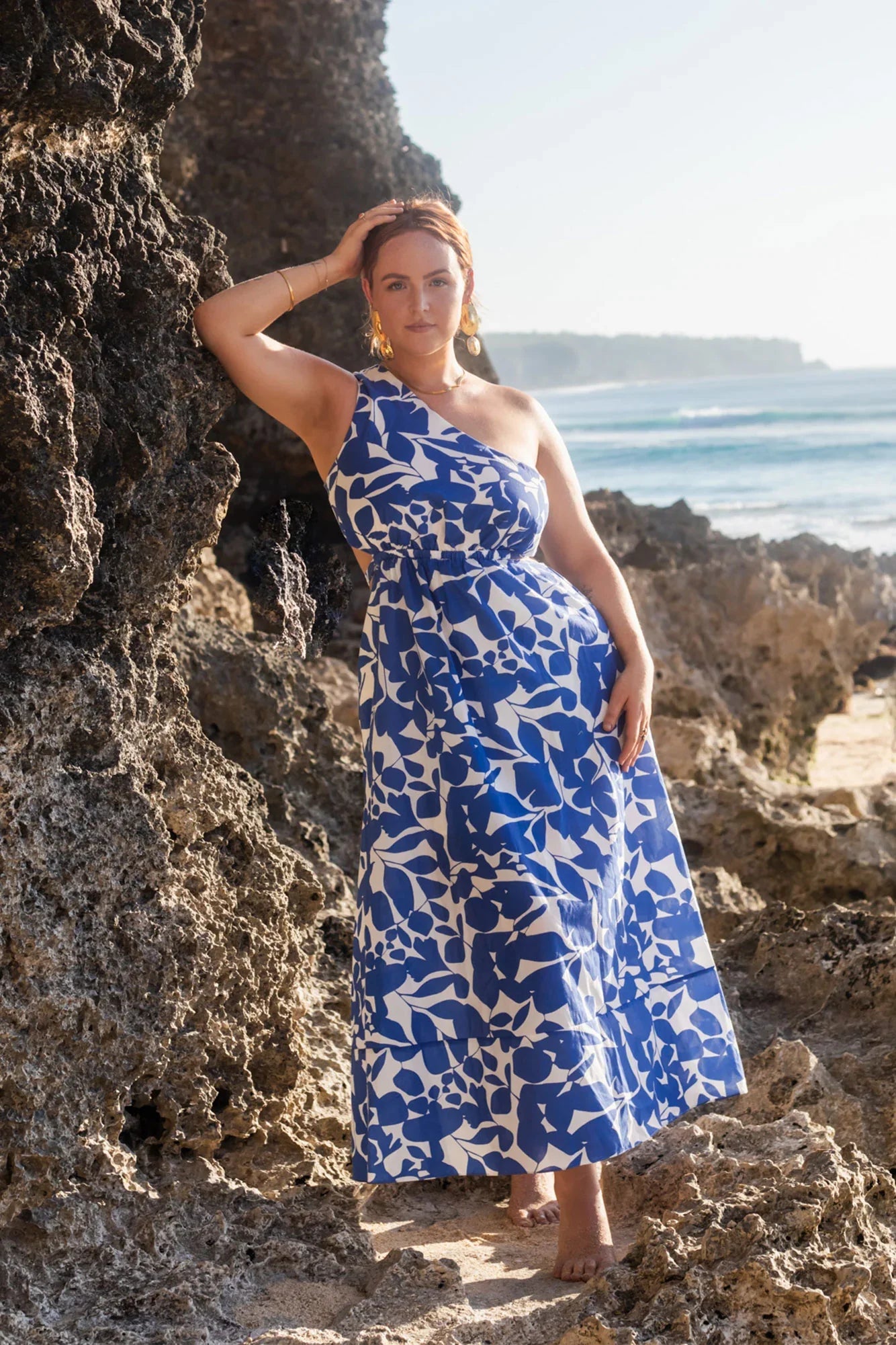 Flowers Bloom Maxi Dress Blue