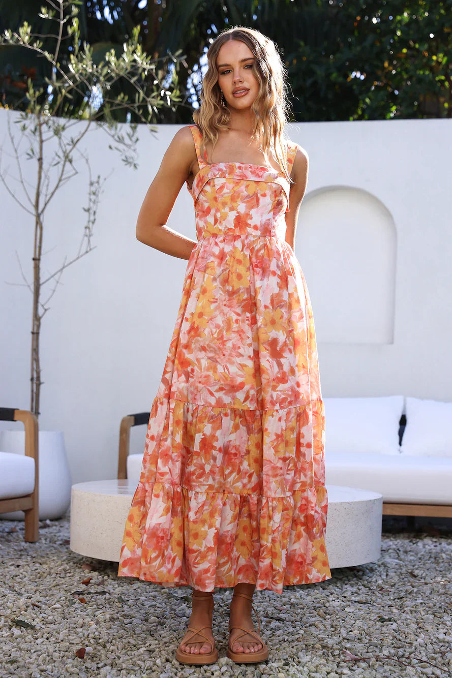 Tell Me Everything Maxi Dress Orange