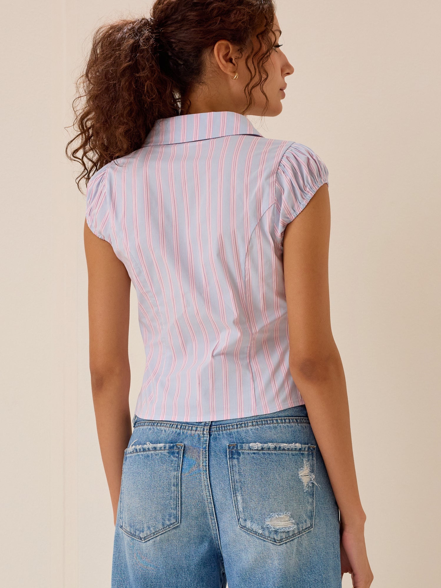 Jude Stripe Button Up Top