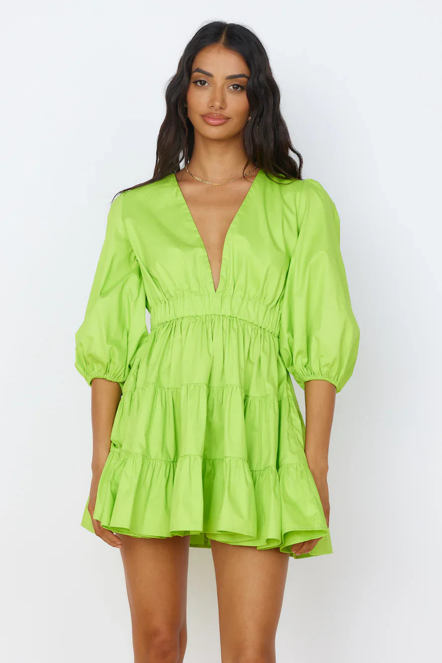 HELLO MOLLY Sweetest Treat Mini Dress Lime
