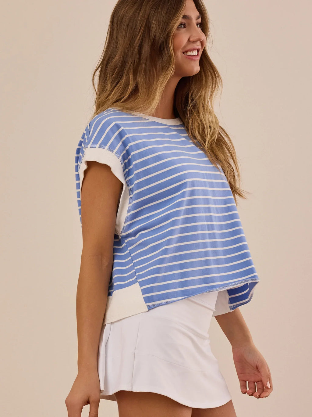 In Motion Stripe Circle Back Tee
