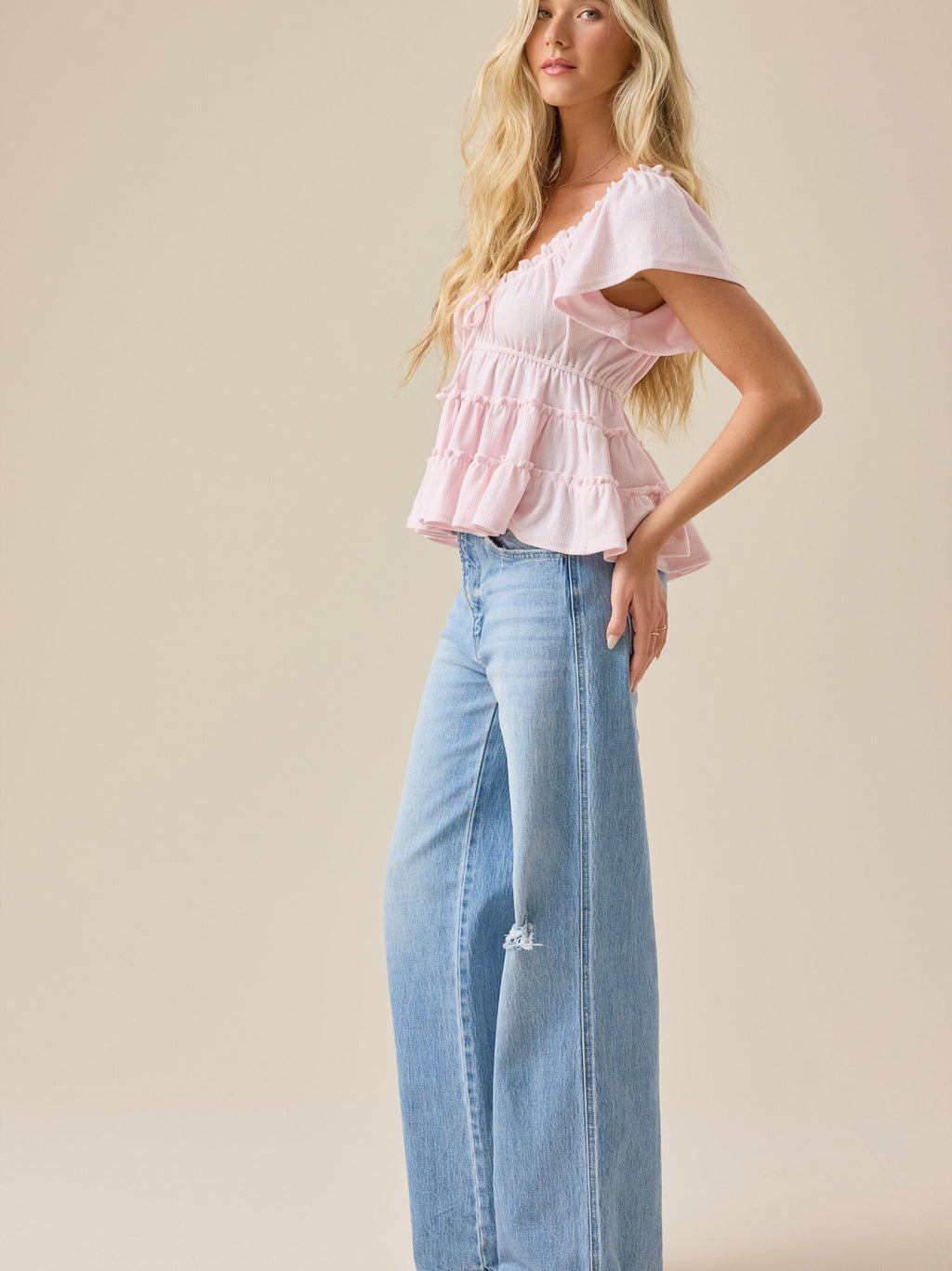 Jilliann Tiered Babydoll Top