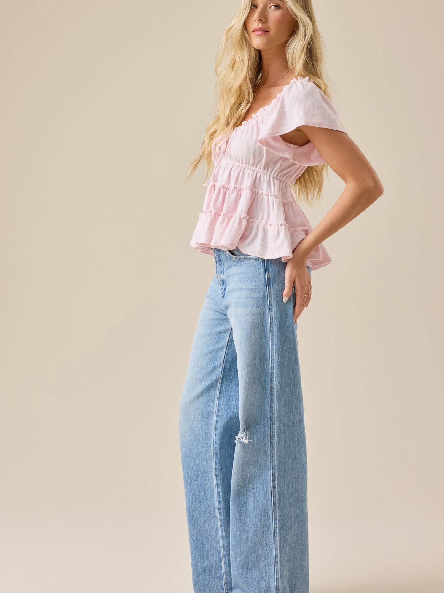 Jilliann Tiered Babydoll Top