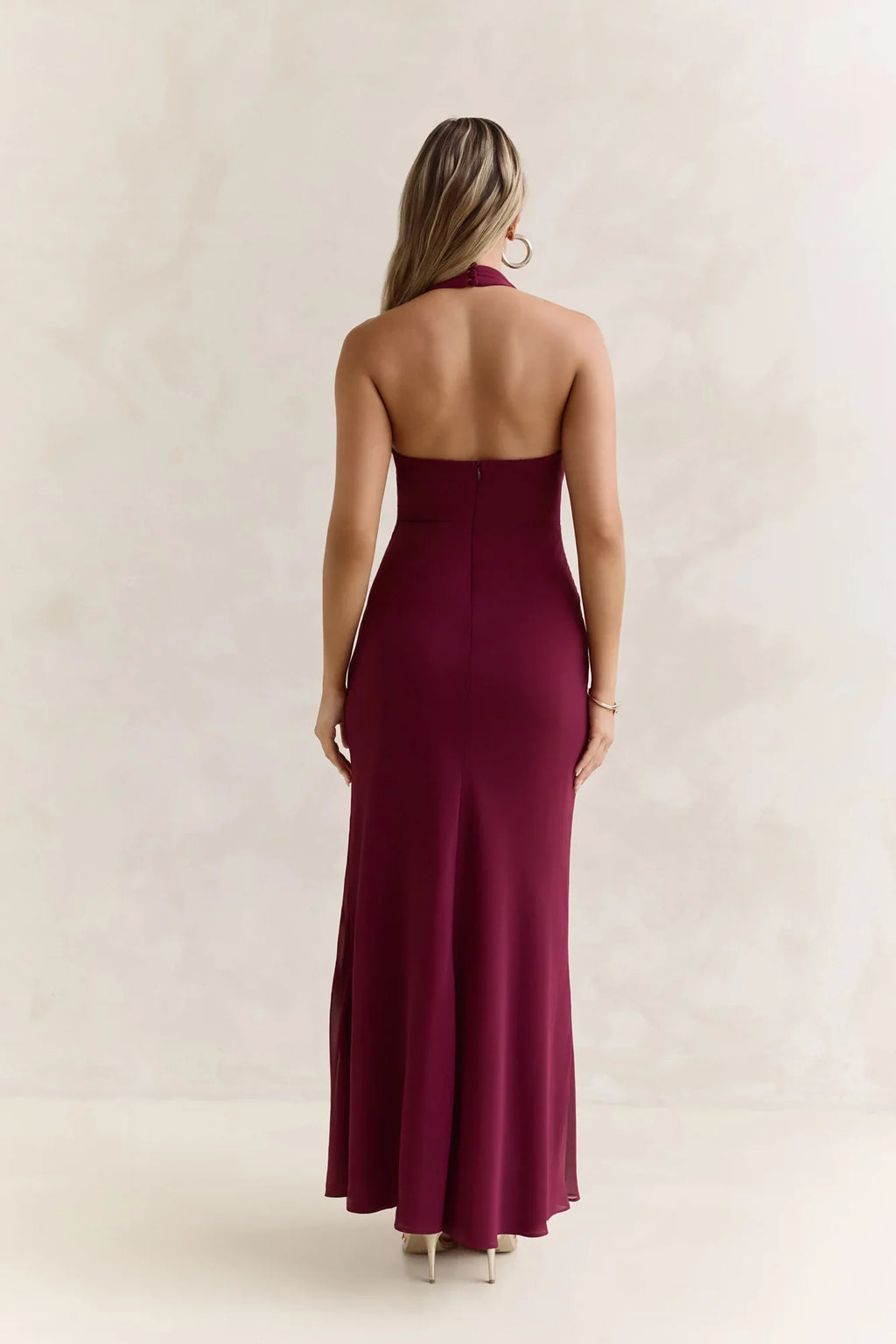 Run To You Halter Maxi Dress Plum