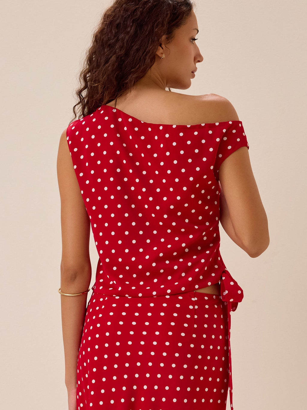 Jaycee Asymmetrical Dot Top