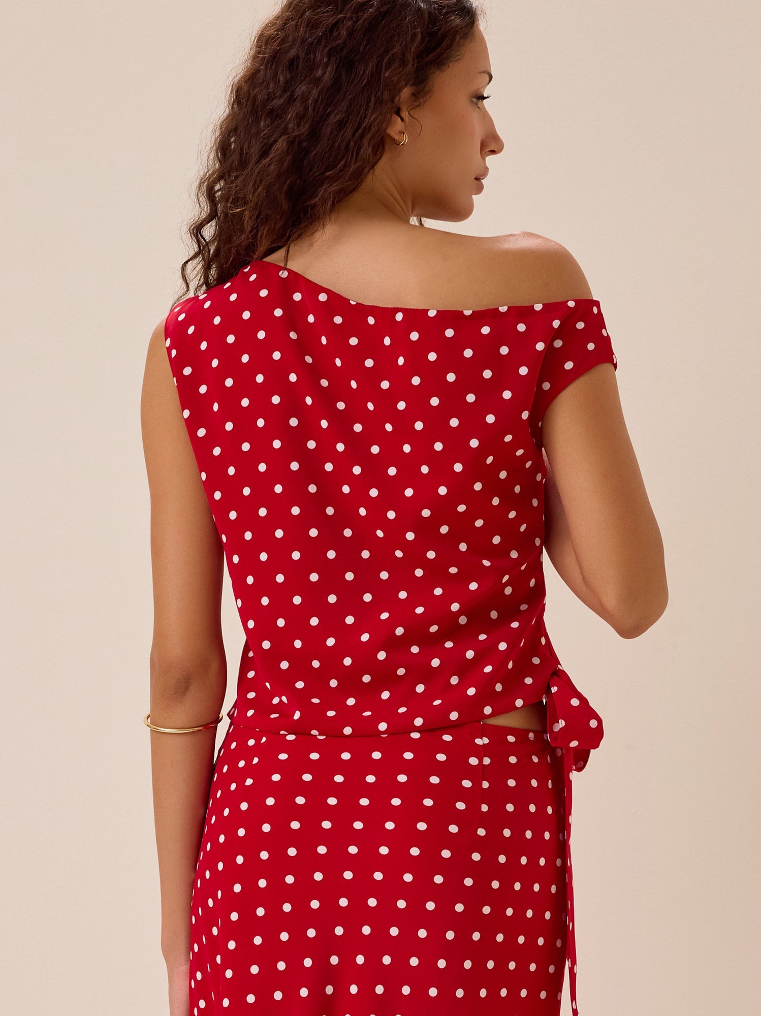 Jaycee Asymmetrical Dot Top