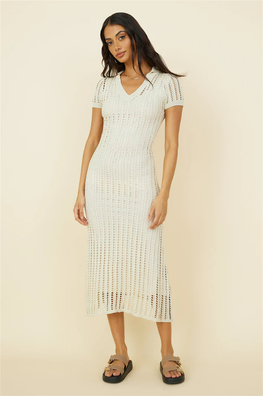 Cosmic Swirl Maxi Dress Beige