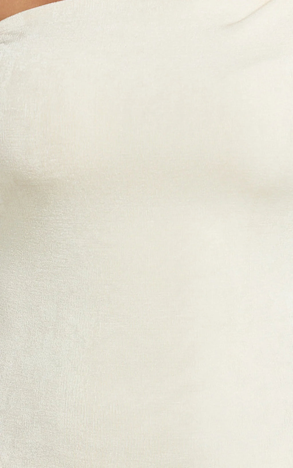 Isabel Midi Dress - Twist Off Shoulder Bodycon Dress in Cream
