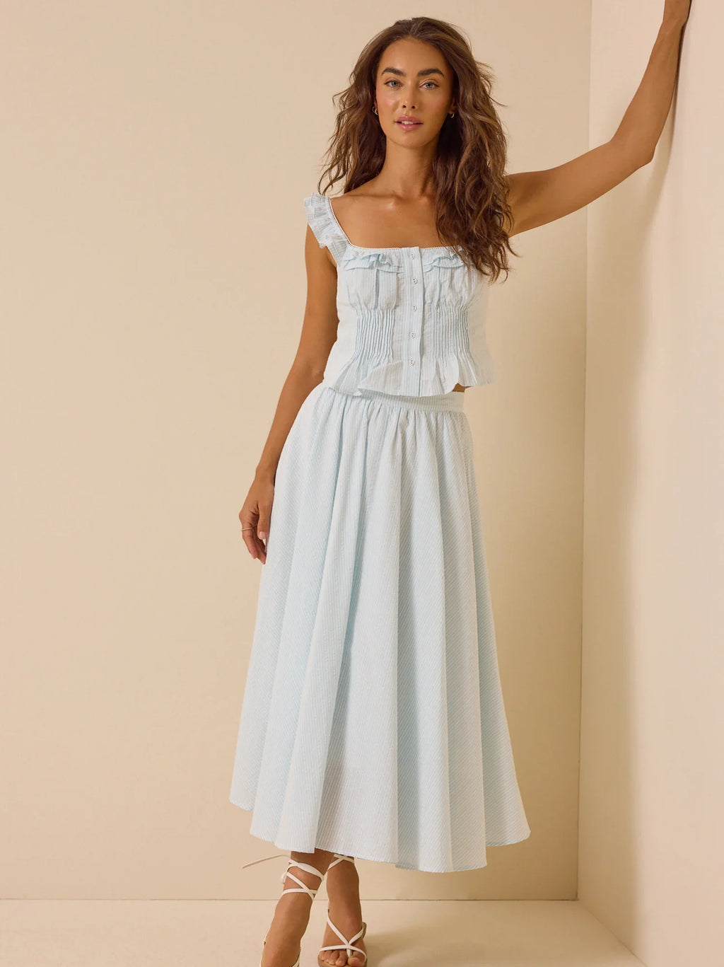 Matilda Stripe Button Front Tank