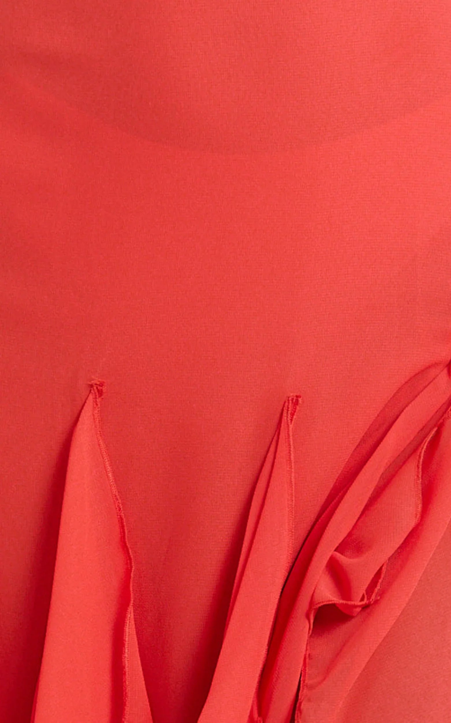 Maeve Maxi Dress - V Neck Ruffle Tier Slip Dress in Chilli