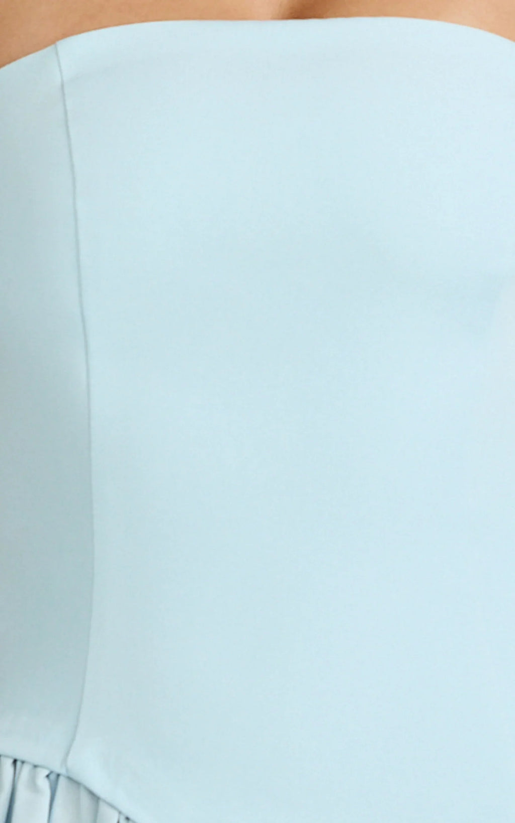 Calla Mini Dress - Strapless Gathered Asymmetric Dropped Waist Dress in Light Blue