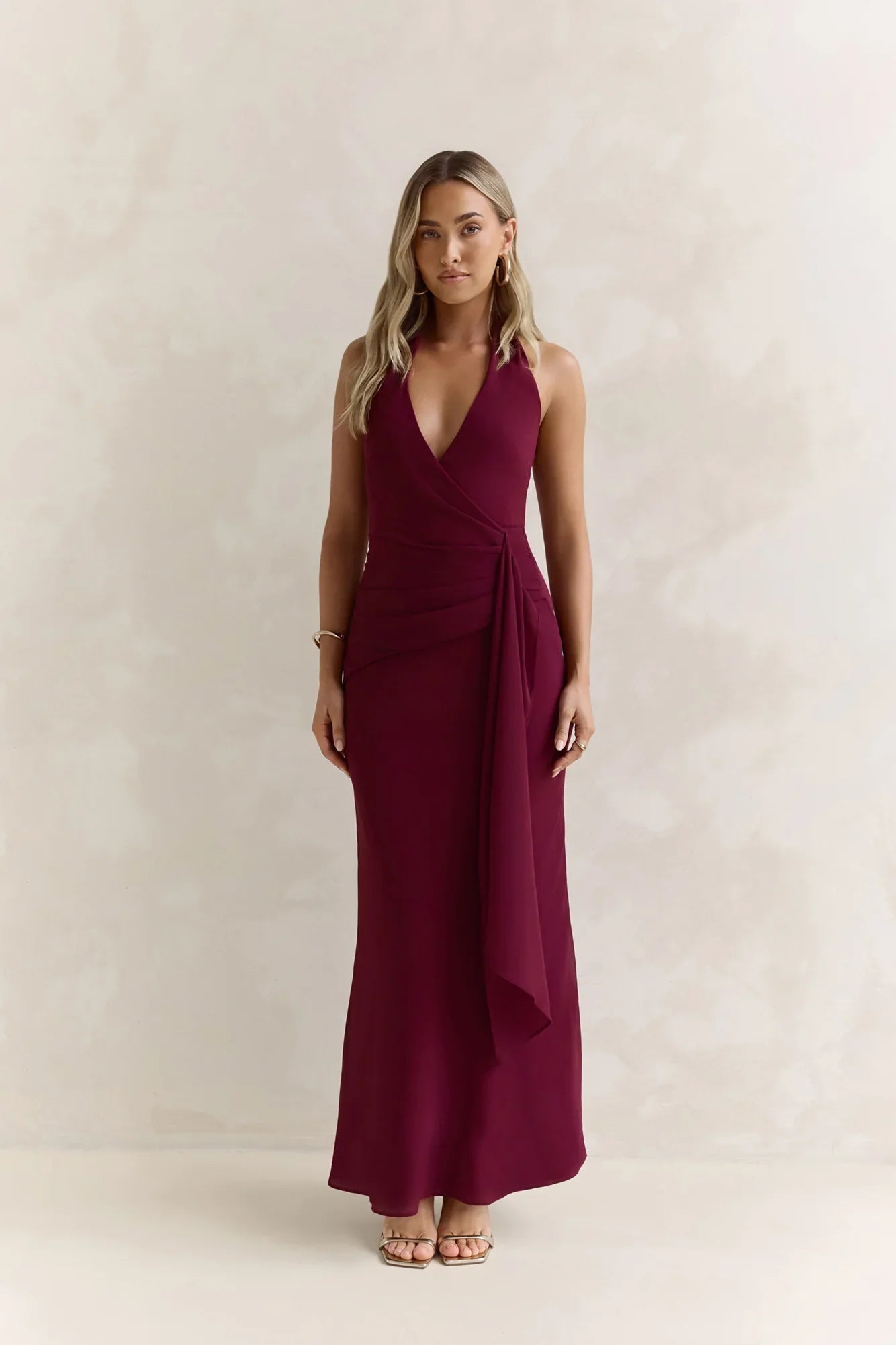 Run To You Halter Maxi Dress Plum