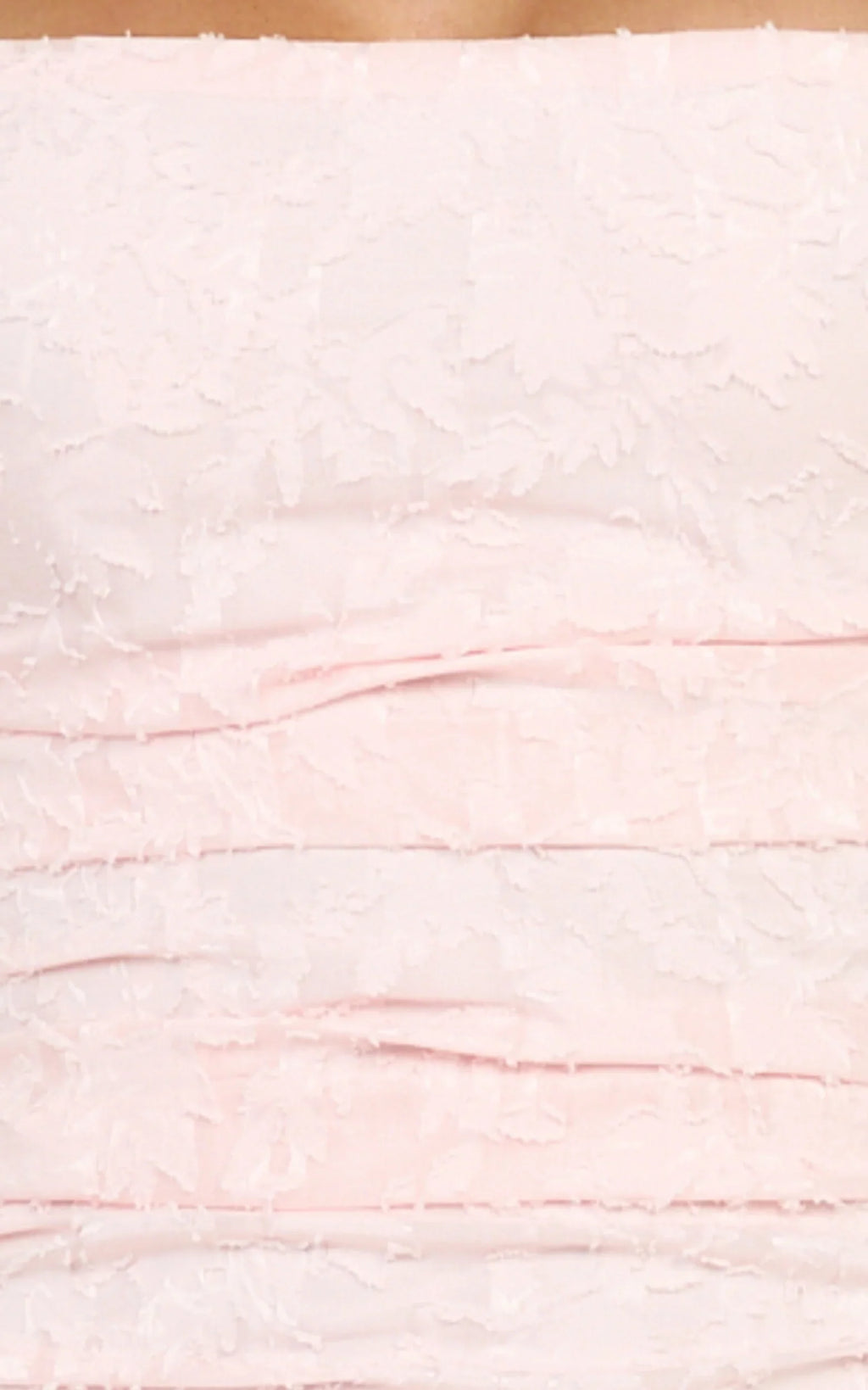 Seraphina Midi Dress - Gathered Bodice Halter Clipped Jacquard Dress in Pink