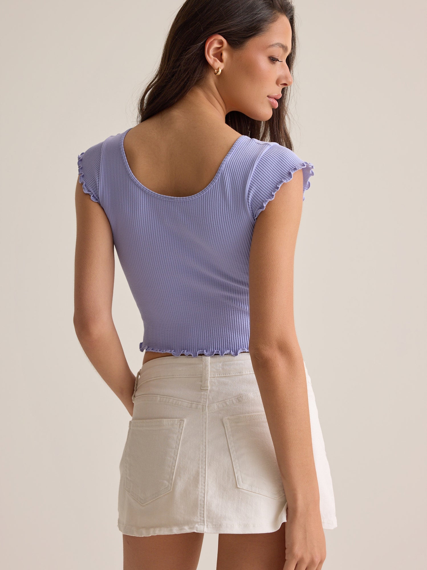 Ellia Ribbed Short Sleeve Cami