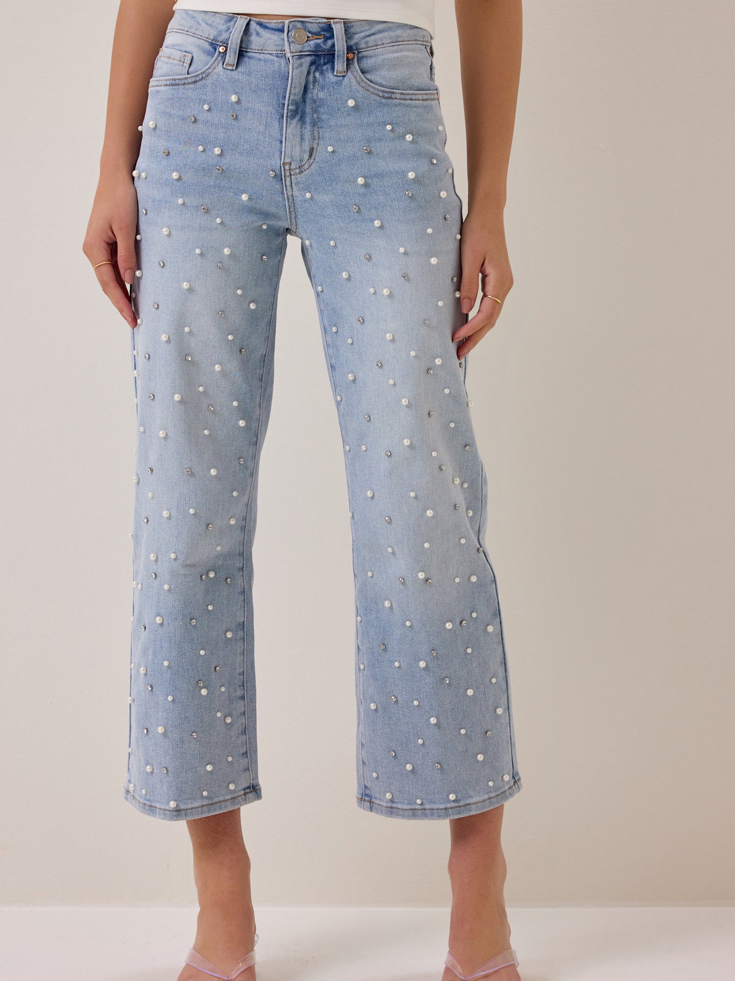Brooklyn Embellished Straight Leg Jeans