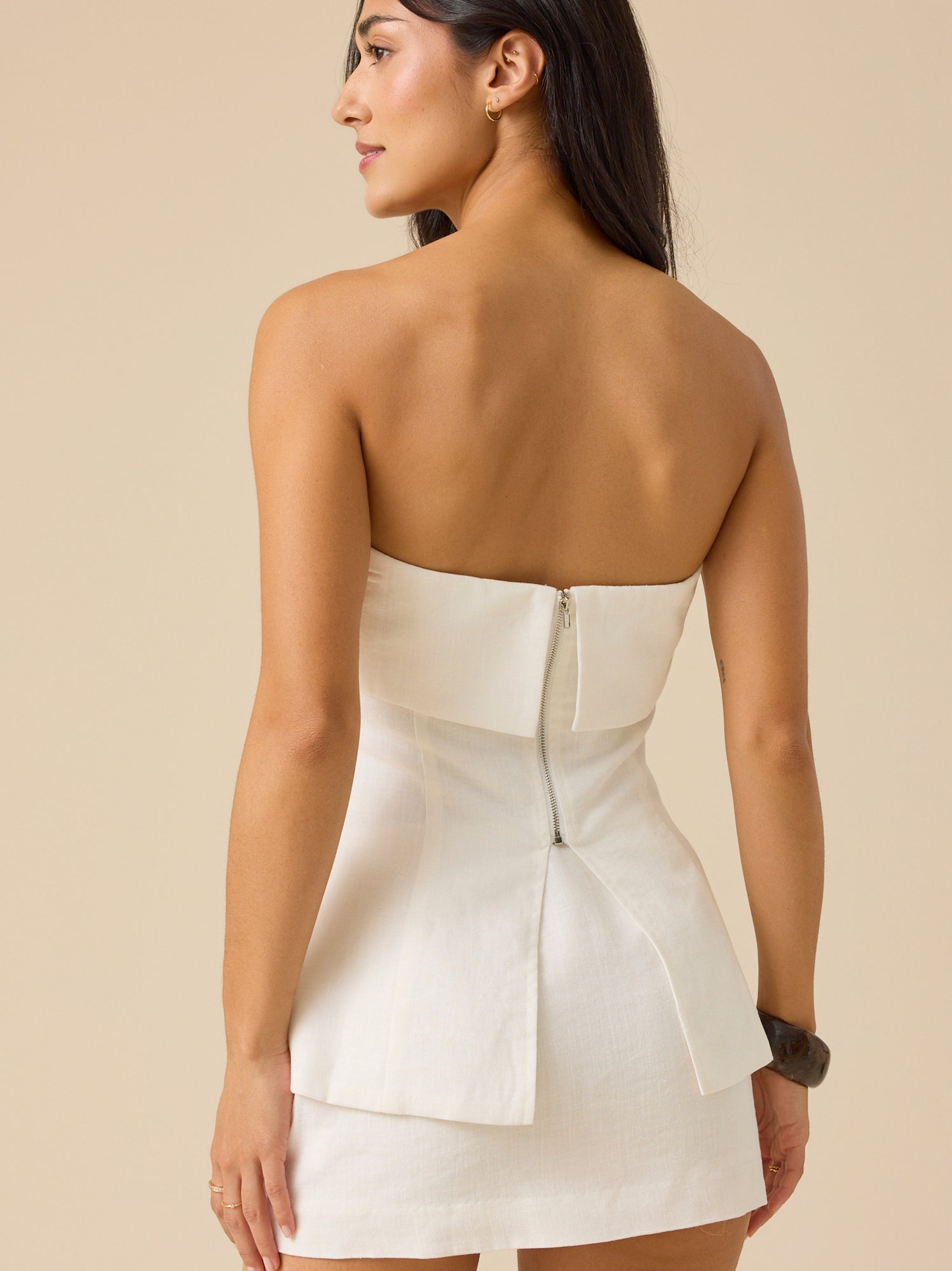 Perry Fold Over Linen Tube Top