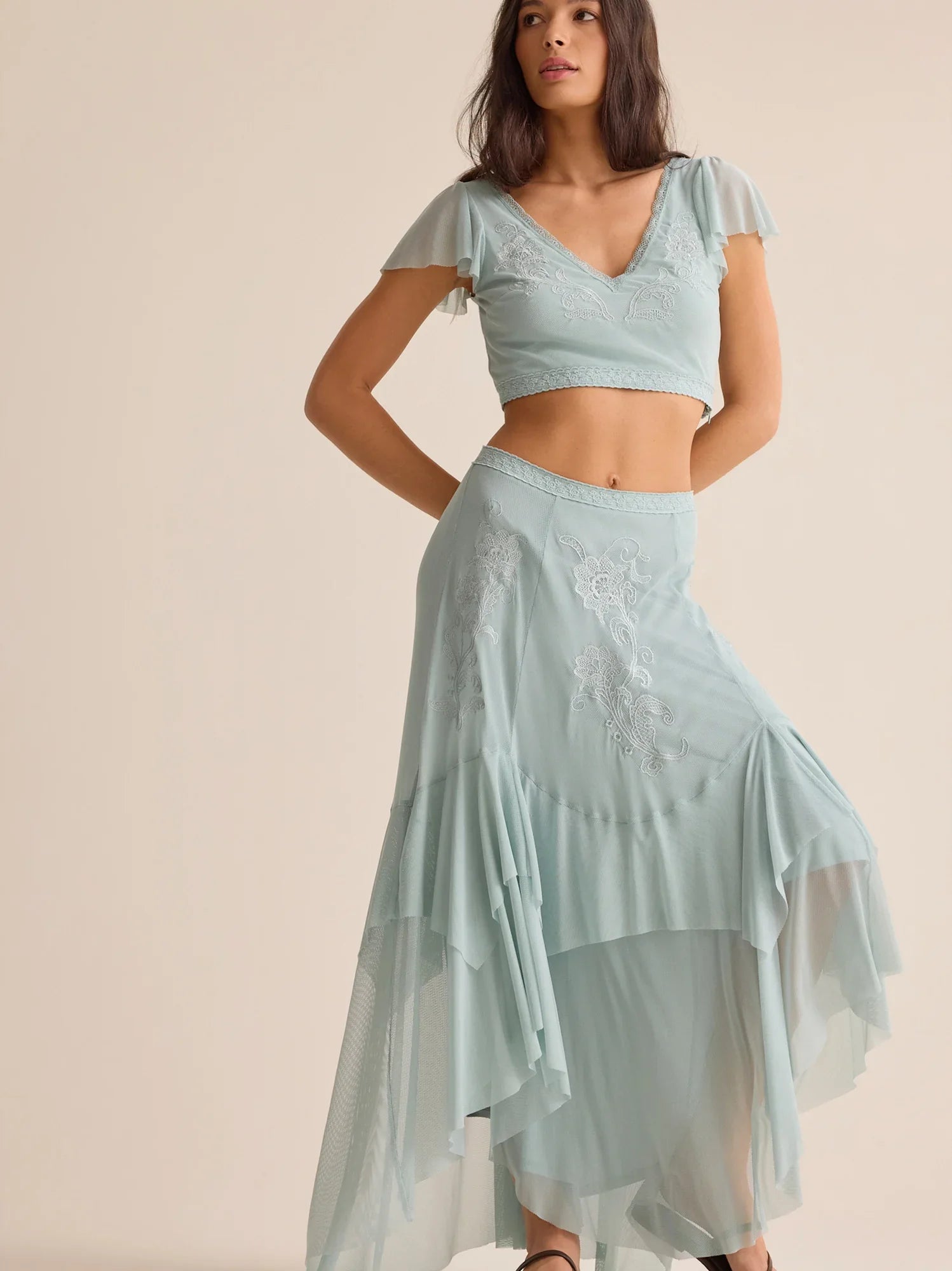 Carlin Ruffle Maxi Skirt