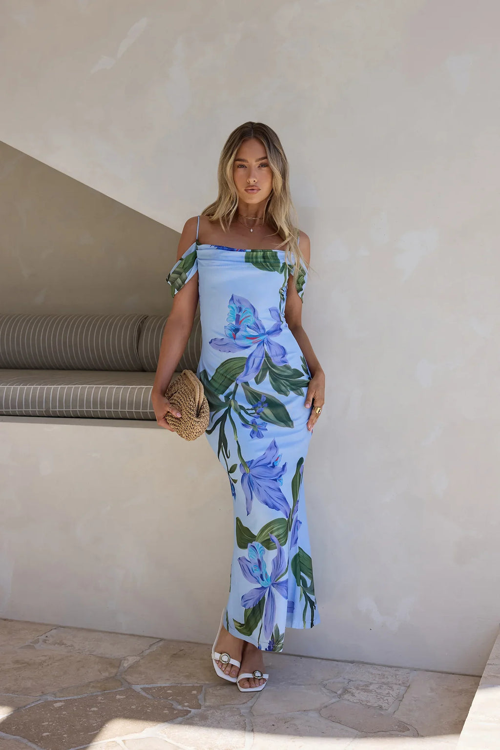 Lost In Your Eyes Mesh Maxi Dress Blue