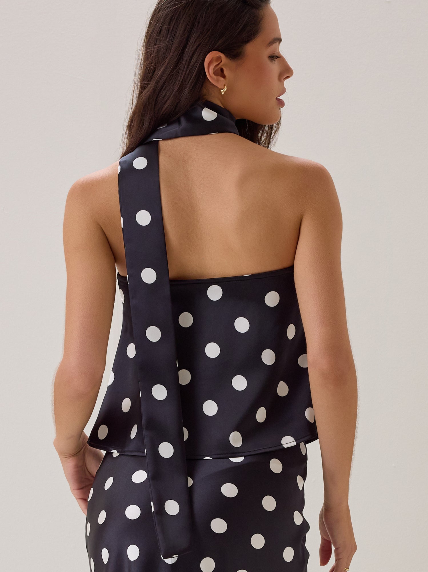 Nancie Polka Dot Scarf Top