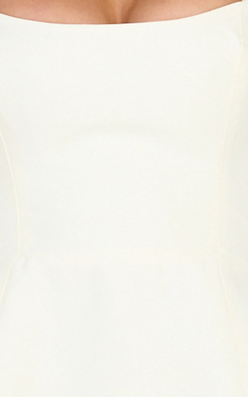 Carolina Mini Dress - Scoop Neck Panel Bodice Dress in Off White