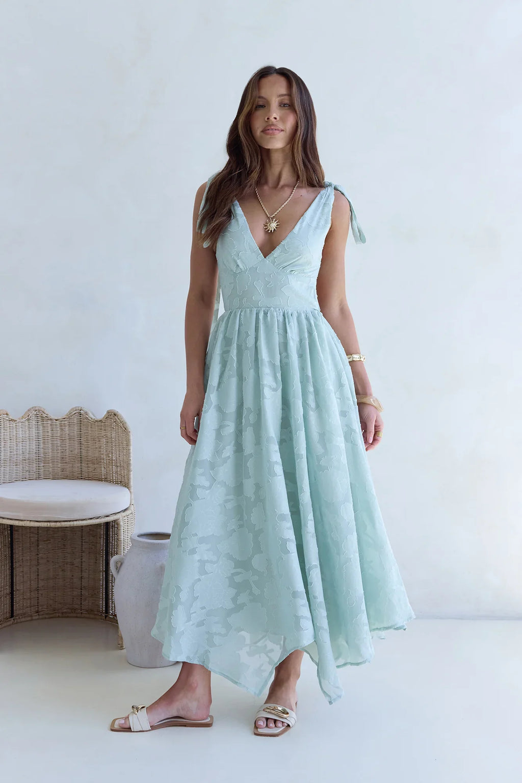 Golden Night Maxi Dress Sage